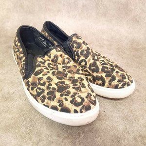 leopard print slip on sneakers